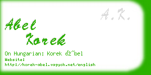 abel korek business card